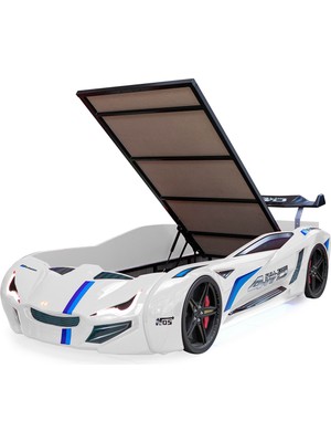 Setay Arabalı Yatak, Mercedes Rüzgarlıklı Bazalı Arabalı Yatak - Beyaz