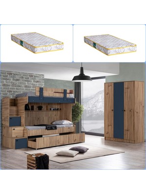 Setay Ranza, Riva Yavrulu Ranza 3 Kapaklı Dolap + 2 Comfort Yatak