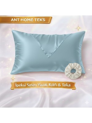 Ant Home Teks Mini Set Tekli Ipeksi Saten Yastık Kılıfı Toka Hediyeli