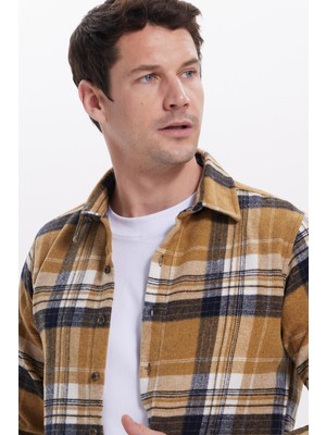 Tudors Erkek Slim Fit Dar Kesim Kareli Kışlık Oduncu Gömlek