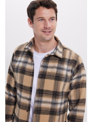 Tudors Erkek Slim Fit Dar Kesim Kareli Kışlık Oduncu Gömlek