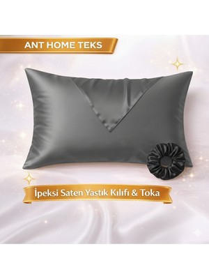 Ant Home Teks Mini Set Tekli Ipeksi Saten Yastık Kılıfı Toka Hediyeli