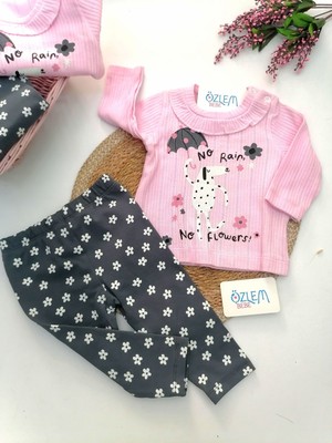 Genel No Rain Flowers Pembe 2'li Takım