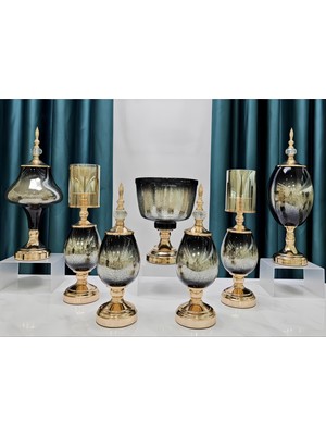 CITY gold 7 Parça Gold Konsol Aksesuar Seti Salon Takımı Dekoratif