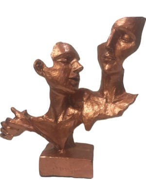 Şans Hediyelik Sevgili Mask Biblo Dekoratif Obje 23X23CM Bakır