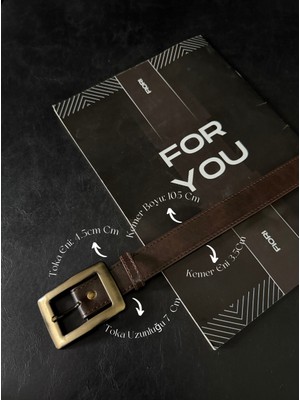 Fiori Antik Kare Gold Tokalı Kadın Pantolon Kemeri, Ceket Kemeri, Elbise Kemeri, Gömlek Kemeri