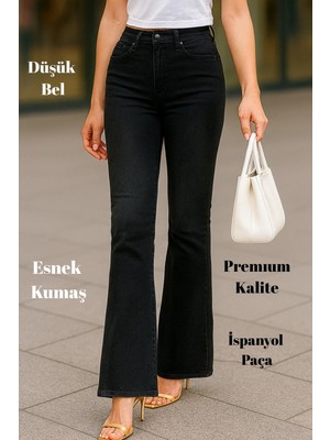 Cedy Denım Kadın 5 Cep Düşük Bel Ispanyol Paça Skinnyfit Esnek Jean Pantolon C619