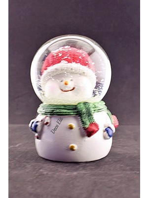 UltraNova Yılbaşı Kardan Adam Işıklı Kar Küresi 9 Cm, Orta Boy, Dekoratif ve Renkli