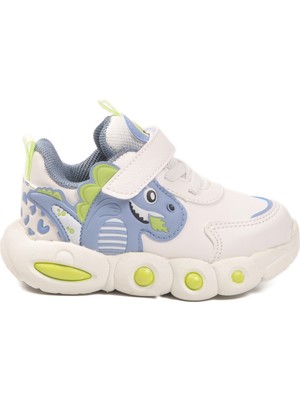 Cool Beyaz Cırtlı Hafif Unisex Çocuk Spor Ayakkabı Dinito B