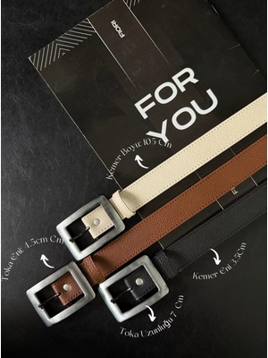 Fiori Karartma Kare Gümüş Tokalı Kadın Pantolon Kemeri, Ceket Kemeri, Elbise Kemeri, Gömlek Kemeri