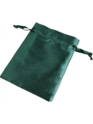 Özer Kutu Saten & Parlak Kese Yeşil 25 Adet 9X12 cm Takı, Altın Kesesi (Ipli & Büzgülü)