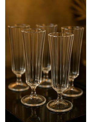 Yzhome 6'lı Flüt Kahve Yanı Su Bardağı Ayaklı Uzun