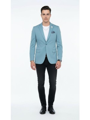 Plus Scorpion Erkek Mono Yaka Tek Düğmeli Çift Yırtmaçlı Blazer Ceket – Premium Dokuma Kumaş, 8 Renk