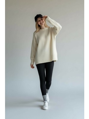 Vireo Club Basic Bisiklet Yaka Oversize Şardonlu Kazak