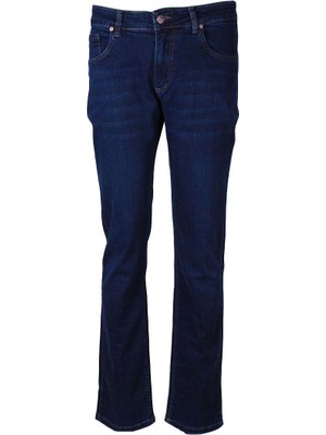 Trender David Yüksek Bel Rahat Kalıp Mavi Erkek Jean Pantolon 2000