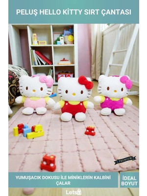 Letsii Sevimli Peluş Hello Kitty Sırt Çantası Çocuklar Için Yumuşak Oyuncak Çanta
