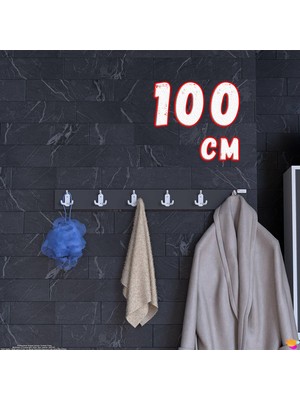 Modilayn Arı Serisi 18 Kancalı Banyo Askısı - 6'lı Set (96,4x9,6 Cm) | Ekstra Düzen ve Yer Tasarrufu