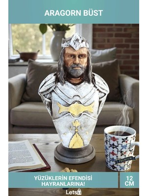 Letsii Yüzüklerin Efendisi Aragorn 12CM Polyester Büst Heykel