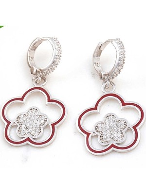 Özcömert Silver ​gümüş Sallantılı Çiçek Desenli Kadın Küpe