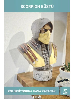 Letsii Polyester Küçük Boy Scorpion Büst Mortal Kombat Koleksiyon Figürü