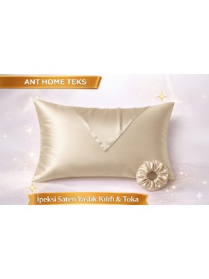 Ant Home Teks Mini Set Tekli Ipeksi Saten Yastık Kılıfı Toka Hediyeli