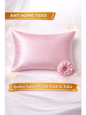 Ant Home Teks Mini Set Tekli Ipeksi Saten Yastık Kılıfı Toka Hediyeli
