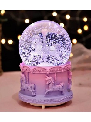 UltraNova Renkli Işıklı Müzikli Atlı Karınca Kar Küresi Orta Boy