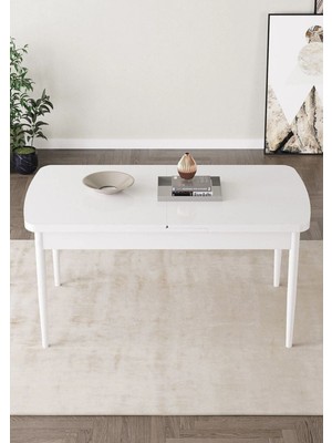 Shoovvel Lamina Serisi Suntalam 80X132 Ahşap Ayaklı Açılır Üst Kalite Mutfak Masası, Yemek Masası, Salon Masası