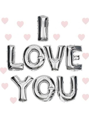 Timion I Love You Folyo Balon Gümüş Renk 35 cm (5148)