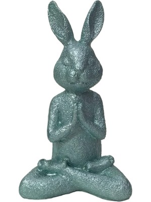 Şans Hediyelik Yoga Yapan Tavşan Biblo 11X19 Su Yeşili