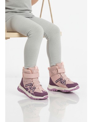 Cool Hilly P Kız Çocuk Bot Pudra Cırtlı Kaymaz Taban Suni Deri Hafif ve Rahat Kullanım İçin
