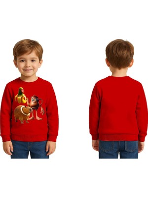 Sedirli Unisex Braınrot Baskılı Çocuk Swaetshirt 3 Iplik Şardonlu