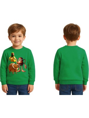 Sedirli Unisex Braınrot Baskılı Çocuk Swaetshirt 3 Iplik Şardonlu