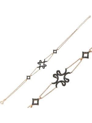 Özcömert Silver Gümüş Rose Dört Vavlı Bayan Bileklik