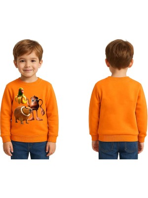 Sedirli Unisex Braınrot Baskılı Çocuk Swaetshirt 3 Iplik Şardonlu