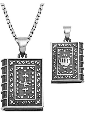 Özcömert Silver Gümüş Içi Açılabilen Allah Yazılı Muskalık Kolye