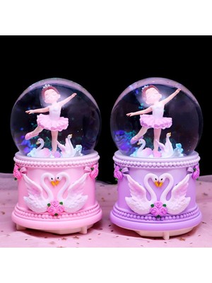 UltraNova Sevimli Balerin Kız Işıklı Müzikli Püskürtmeli Büyük Kar Küresi
