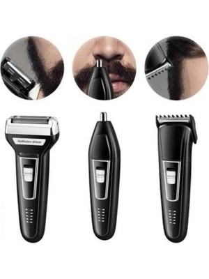 Tıraş Makinesi 3 Başlıklı T Başlıklı Hassas Ciltlere Özel Saç Sakal Vücut - KR0025-5MUM7
