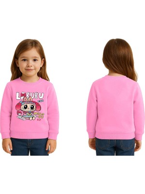 Sedirli Unisex Labubu Baskılı Çocuk Swaetshirt 3 Iplik Şardonlu
