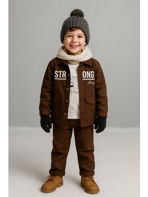 tinytrends Erkek Çocuk %100 Pamuk Strong Gabardin Ceketli Alt Üst Takım