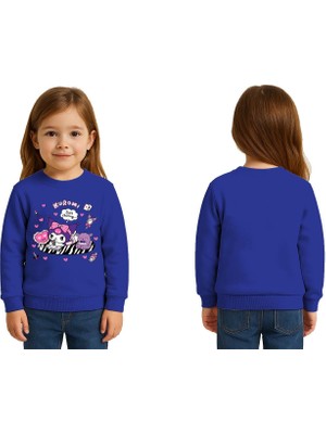 Sedirli Unisex Kuromi Baskılı Çocuk Swaetshirt 3 Iplik Şardonlu