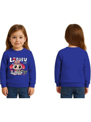 Sedirli Unisex Labubu Baskılı Çocuk Swaetshirt 3 Iplik Şardonlu