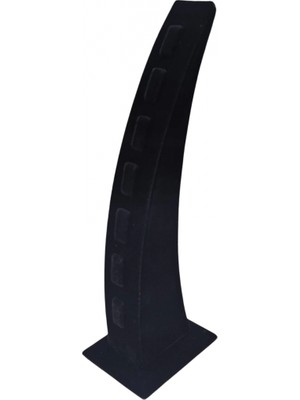 Özer Kutu Dik 7 Li Yüzüklük Standı Süet Tekli Siyah (24 Cm)