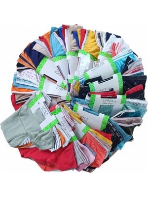 Bonbon Kadın Pamuklu Karma Desenli 10'lu Paket Slip Külot BB2122