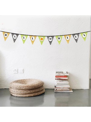 Timion Cadılar Bayramı Kabak Temalı Halloween Yazılı Banner Süs Flama 3 Metre (5148)