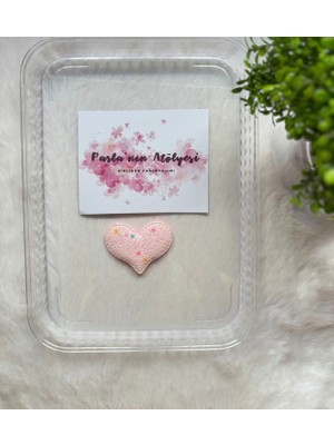 Parla'nın Atölyesi 0-3 Yaş Az Saçlı ve Saçsız Bebek Tokası Büyük Pembe Kalpler