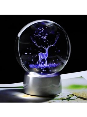 UltraNova Işıklı Kristal Cam Geyik Modeli, Şık ve Dekoratif Hediye