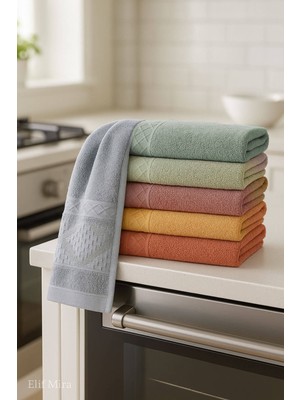 Elif Mira 6'lı Mutfak Havlusu Seti 30X50 cm %100 Pamuklu Fatma