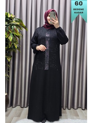 Elmas Tesettür Kadın Giyim Büyük Beden Kristal Taşlı Elbise