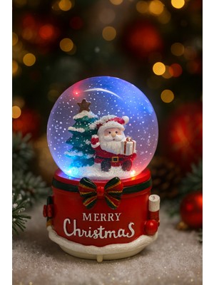 UltraNova Yılbaşı Temalı LED Işıklı Kar Küresi, Müzikli ve Otomatik Kar Püskürtme, 15CM